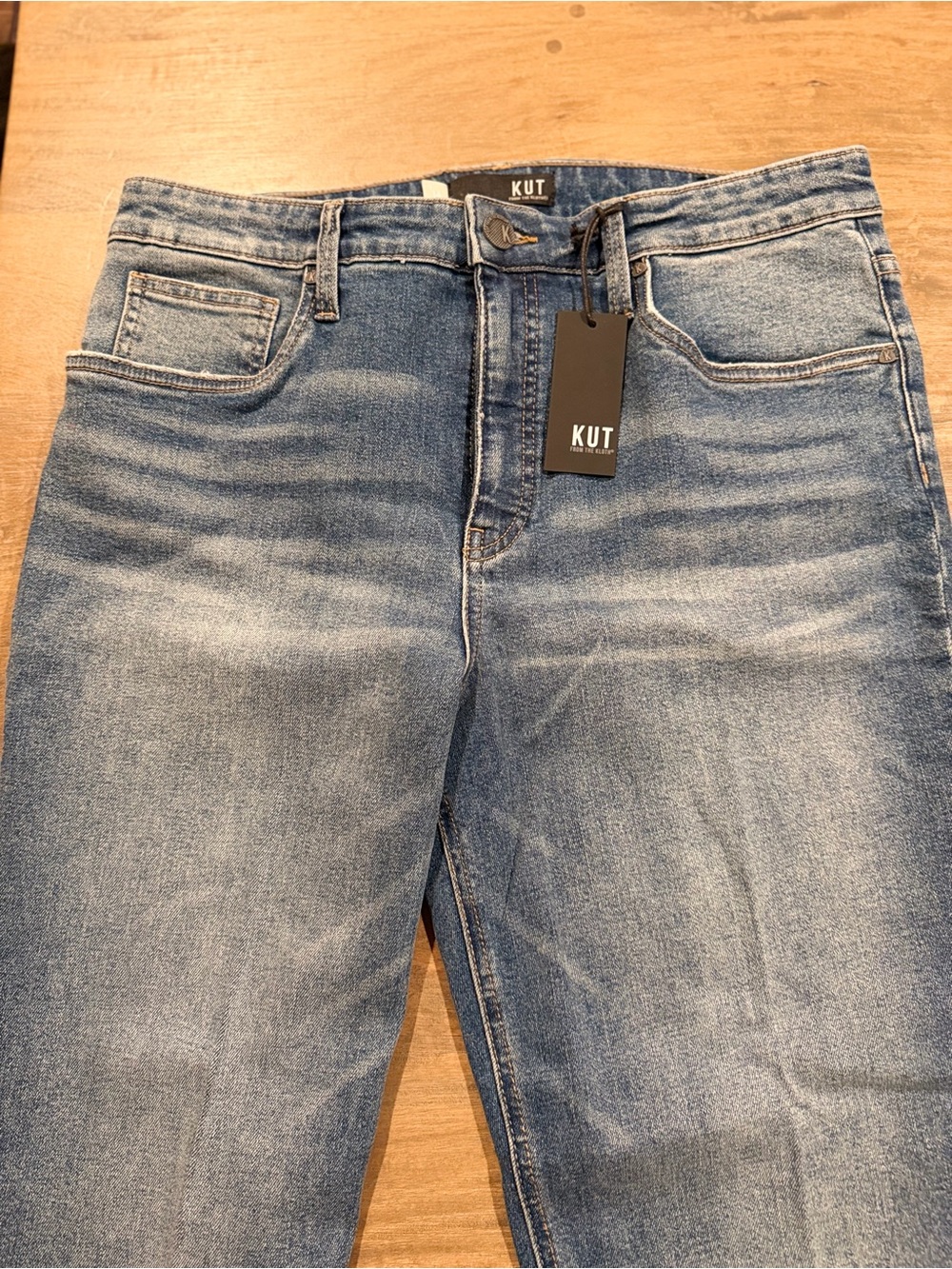 Kut from the Kloth Rachael High Rise Mom Jeans in Blue Wash - Picture 2 of 8